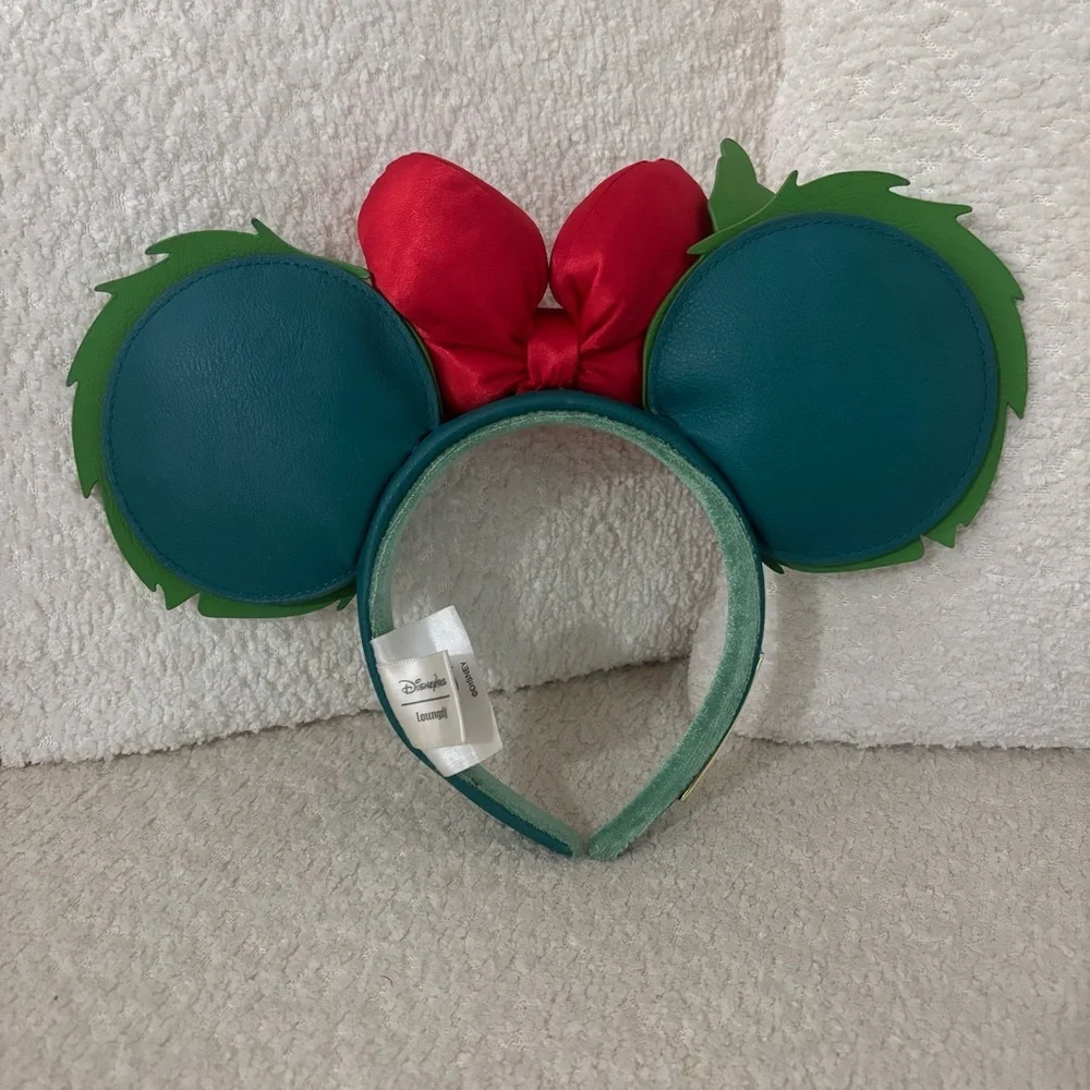 Disney X Loungefly Christmas Mickey and Minnie Ears Green and Red